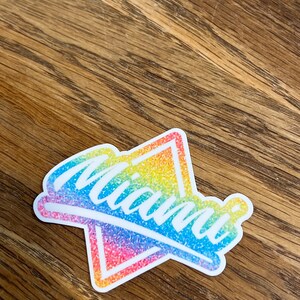 MIAMI FLORIDA Gay Pride sticker 2.5" sticker decal, sticker for laptop or water bottle, pride, love is love, lgbtq+ sticker decal, gaydar