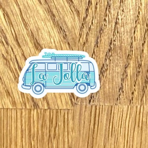 La Jolla California Sticker: Surf Van Decal, Water Resistant