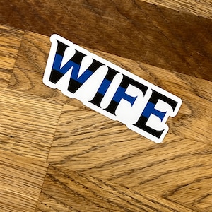 Police wife Badge name or text  sticker, 2.5”wide police decal sticker for laptop, water bottle