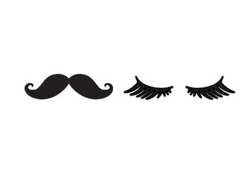 Staches or lashes gender reveal decals for cups, 10 each, Vinyl stickers for mustaches and eyelashes, Cup stickers, stocking stuffer