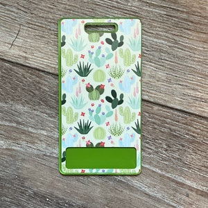 Plant Mom Nurse Badge Buddy: Cactus Pattern Badge Reel