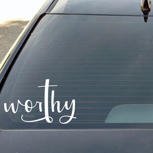 Worthy Jesus cross Decal, laptop decal, tumbler decal, Christian decal, bible quotes, religious decal, Gift decal, cross decal, Easter