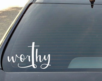 Worthy Jesus cross Decal, laptop decal, tumbler decal, Christian decal, bible quotes, religious decal, Gift decal, cross decal, Easter