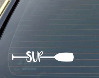 Stand Up Paddle Board Decal: SUP Car, Laptop, Tumbler Sticker