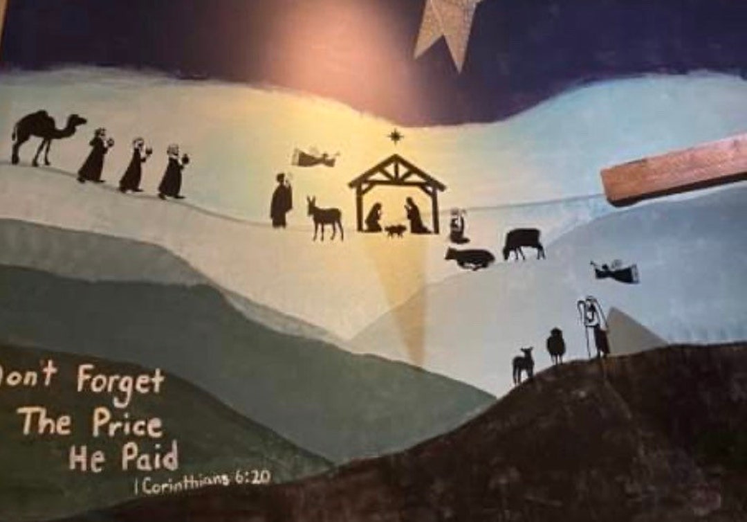 Extra Large Wall Nativity Scene Decal for Home Decor, Church Wall, Christmas Advent, Removable