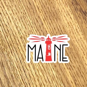 Boothbay Maine Lighthouse Sticker: Water Resistant Vinyl Decal