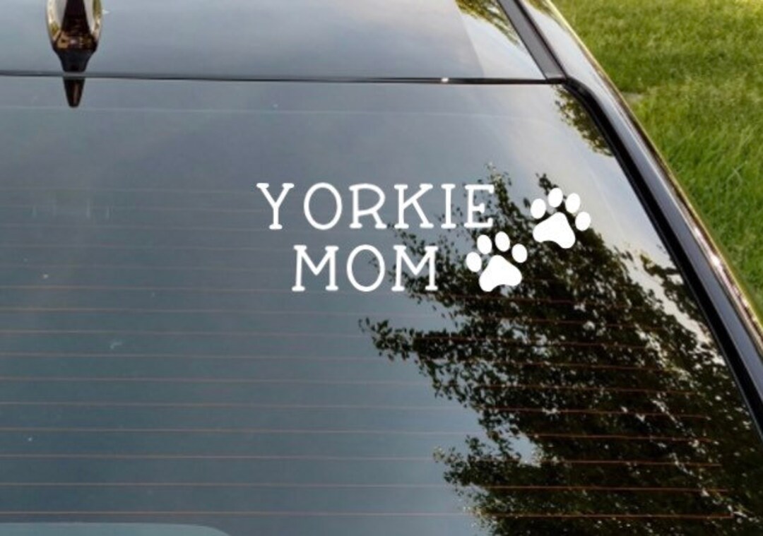 Yorkie Car Window Decal, Dog Decal, Fur Babies, Laptop Sticker, Dog Mom