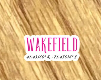 Wakefield RI 2.5”  sticker , water resistant  laptop vinyl laminated decal, rhode island sticker, westerly, ri decal, newport, narrgansett