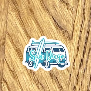San Diego California sticker 2.5&quot; sticker decal, sticker for laptop or water bottle sticker decal, newport beach, dan diego, hollywood,