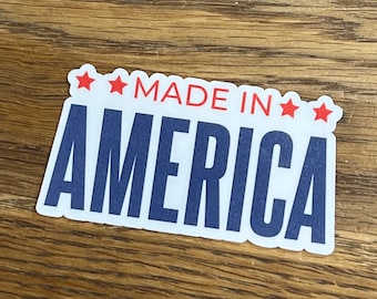 Made in America  sticker , water resistant  sunset laptop vinyl laminated decal, 3” sticker, laptop sticker, patriot sticker, water bottle