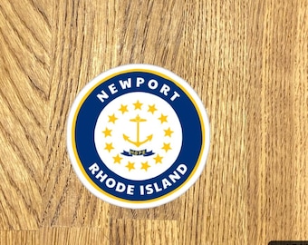 Newport RI 2.5” car sticker decal, water resistant  laptop vinyl laminated decal, rhode island sticker, westerly, ri decal