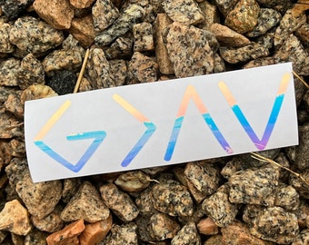 5” Halographic opal God is greater than the highs and lows, laptop decal, tumbler decal, Christian sticker decal, religious decal,