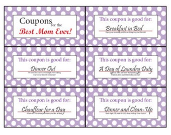 coupon book for mom etsy