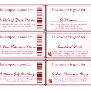 Love Coupon Book Printable Digital Stocking Stuffer Valentine's Day Romance Anniversary Gift image 2