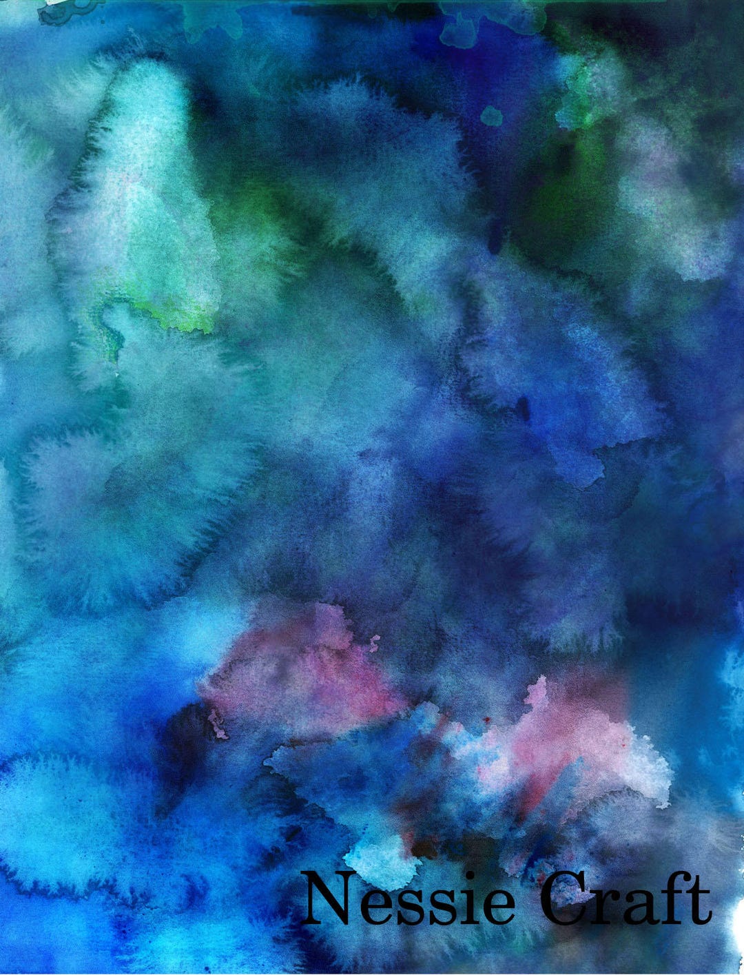 Printable Background | Watercolor | Digital Download | Blue | Purple ...