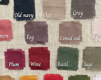 Samples of organic linen fabric.