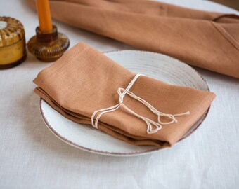 Linen napkins set. Varicolored organic napkin set 2/24. Soft Table Decor. Bulk zero waste reusable washable dinning