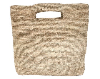 Handmade Fique Market Bag: Natural Straw Raffia Beach Tote