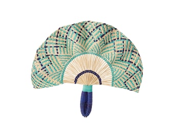 Handwoven Iraca Palm Fan: Colombian Wedding Favor, Beach Decor