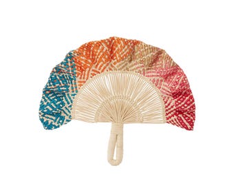 Handwoven Iraca Palm Fan: Colombian Wedding Favor, Beach Decor