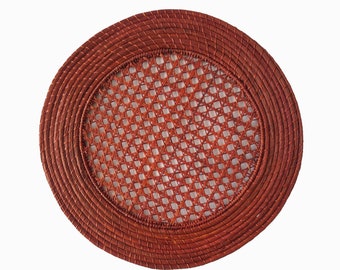 Rattan Plate Iraca Palm Placemat with coasters / Colombian Straw placemat / Raffia / Tableware / Home Decor / Dinnerware