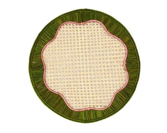 Jogo americano de palmeira iraca feito à mão: decoração de mesa estilo boho colombiano