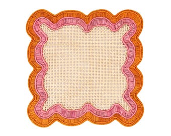 Jogo americano Iraca ondulado feito à mão: decoração de mesa boho