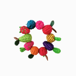 Multi Fruit Iraca Napkin Ring / Straw Tableware / Home Table Decor / Raffia Dinnerware / Sustainable / Eco friendly / Colombia / Coro Cora ™