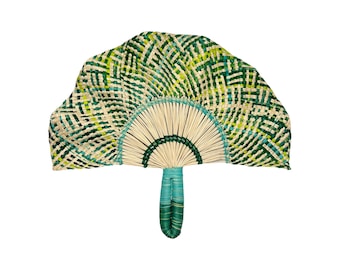 Handwoven Iraca Palm Fan: Colombian Wedding Favor, Beach Decor