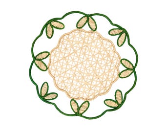 Jogo americano artesanal com estampa de palmeira Iraca: decoração de mesa boho