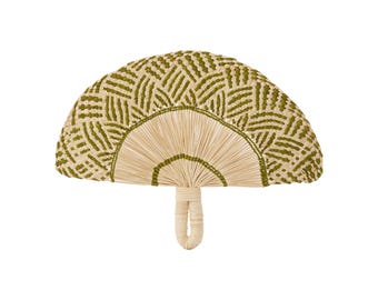 Handwoven Iraca Palm Fan: Colombian Wedding Favor, Beach Decor