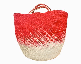 Cesta de palma de iraca hecha a mano: bolso bohemio de playa, decoración del hogar