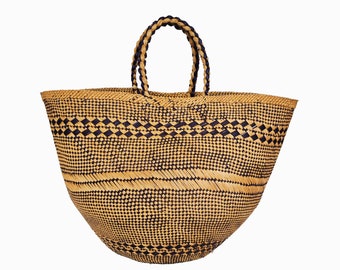 Cesta de palma de iraca hecha a mano: bolso bohemio de playa, decoración del hogar