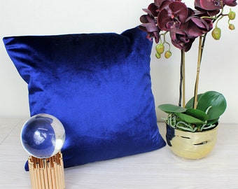 Cobalt blue pillow | Etsy Royal Blue pillow. Cobalt blue art silk