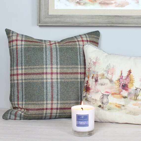 Arncliffe Olivine Tweed Wool Cushion Cushion Cover