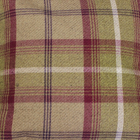 Stoffe Dark Red Balmoral Wool Effect Tartan Upholstery Curtain Fabric Plaid Fabric