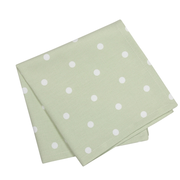 Cloth Serviette Dotty Polkadot Sage Green Country Fabric Napkins 41 x 41cm Set of 4 / Individual