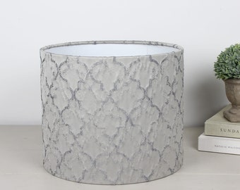 Maximus Dove Grey Trellis Lampshade