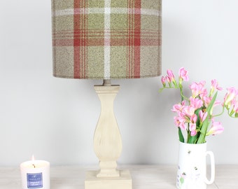 Rust Balmoral Check Drum Lampshade