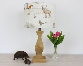 Tatton Fox Pheasant Stag Woodland Country Animal Drum Lampshade Country Light Shade