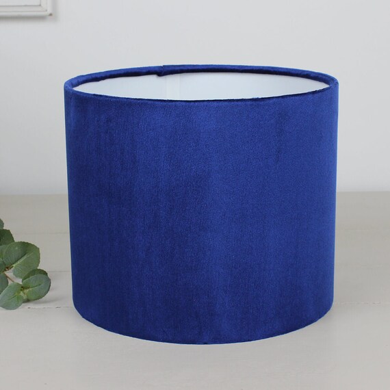 Glamour Royal Blue Velvet Drum Lampshade Etsy New Zealand