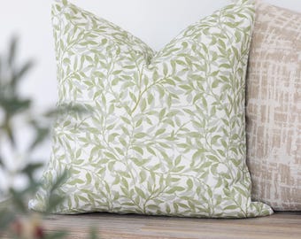 Petworth Sage Green Floral Cushion Cover