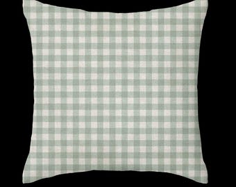 Hillcrest Duck Egg Gingham Cushion