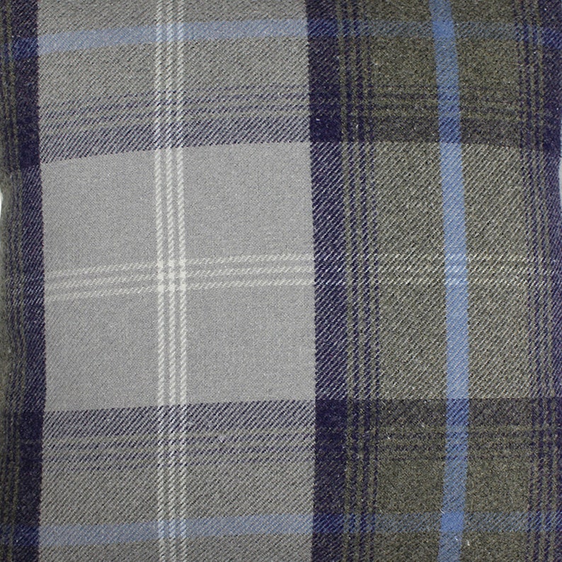 Dove Grey Balmoral Wool Effect Tartan Upholstery Curtain Fabric Plaid Fabric