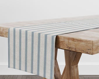 Harrison Cropper Winterfell Ticking Stripe Table Runner (Skylight)