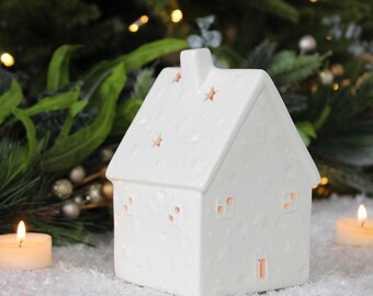 Porcelain House Candle Holder