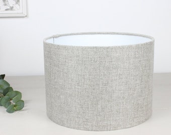 Emilio Alpaca Light Grey Drum Lampshade