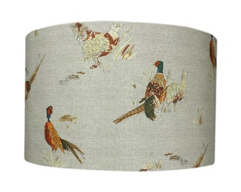 Pheasant Country Drum Lampshade / Light Shade