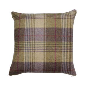 Huntingtower Grape Tweed Wool Plaid Checked Tartan Cushion Cover / Cushion image 1