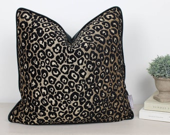 Zambia Bronze Cheetah Black & Bronze Cushion / Cushion Cover